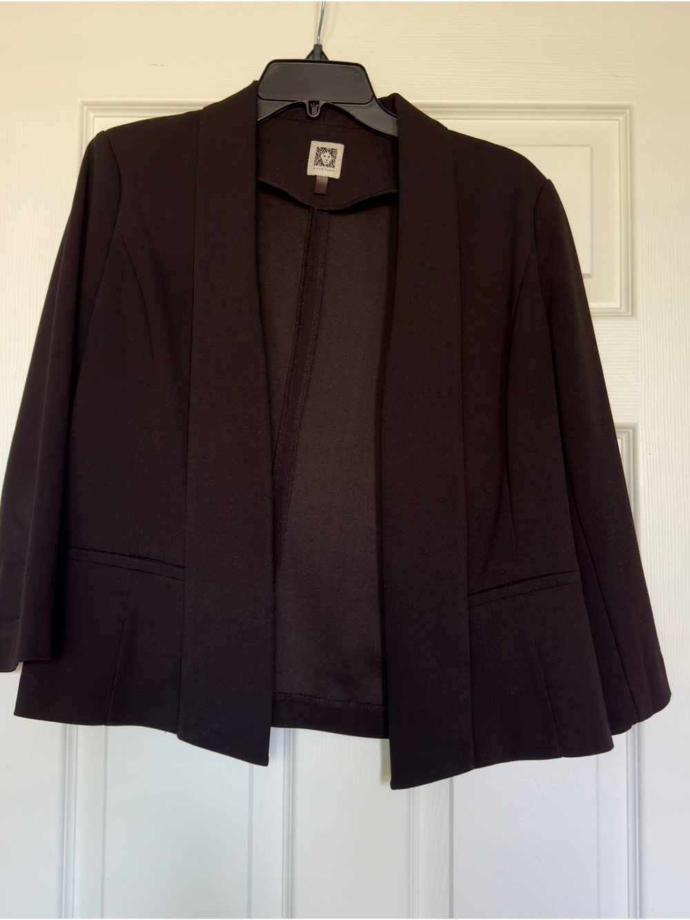 Anne Klein Black Open-Front Blazer